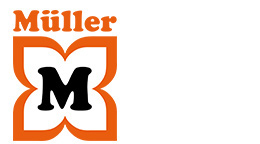 Logotipo Müller sobre la flor